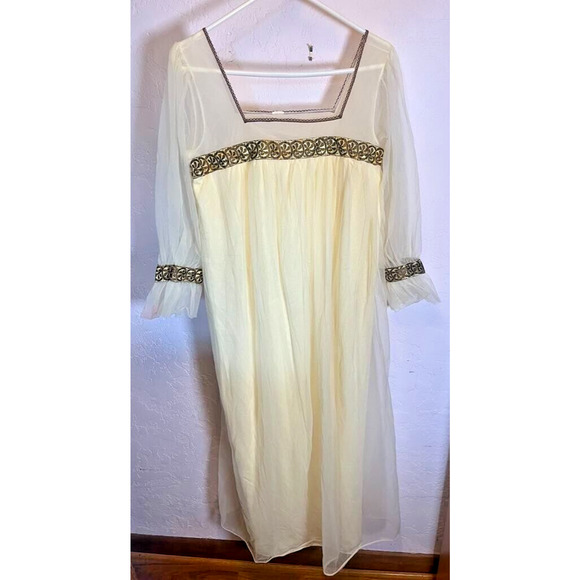 Vintage Other - Vintage C1970 Empire Style Nightgown Lounge Dress